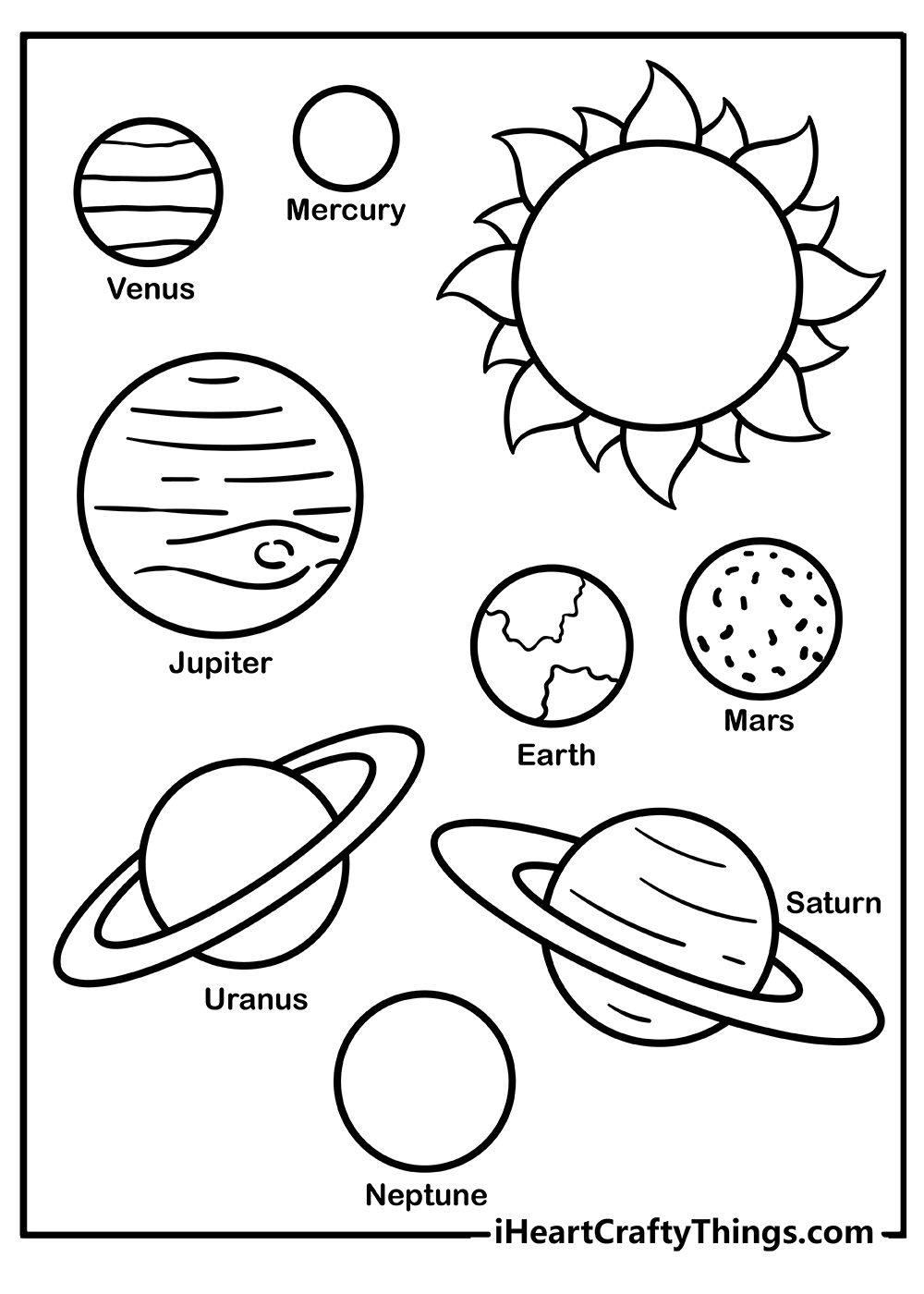 Solar System Coloring Pages for kids free download