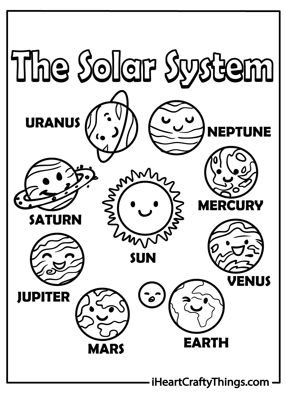 black-and-white solar system coloring pages