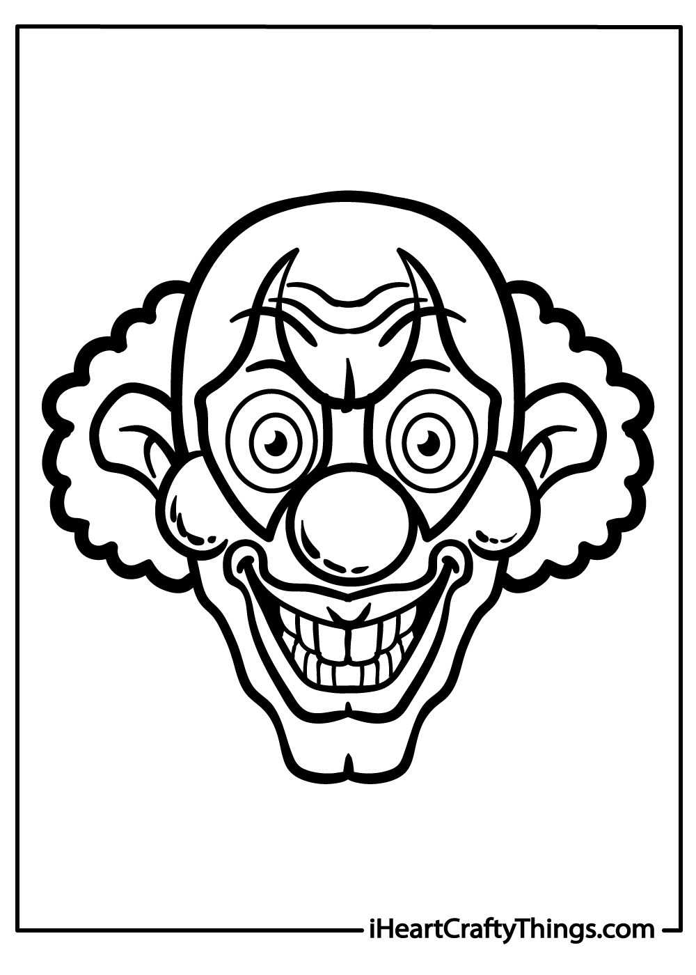 spooky clown coloring pages