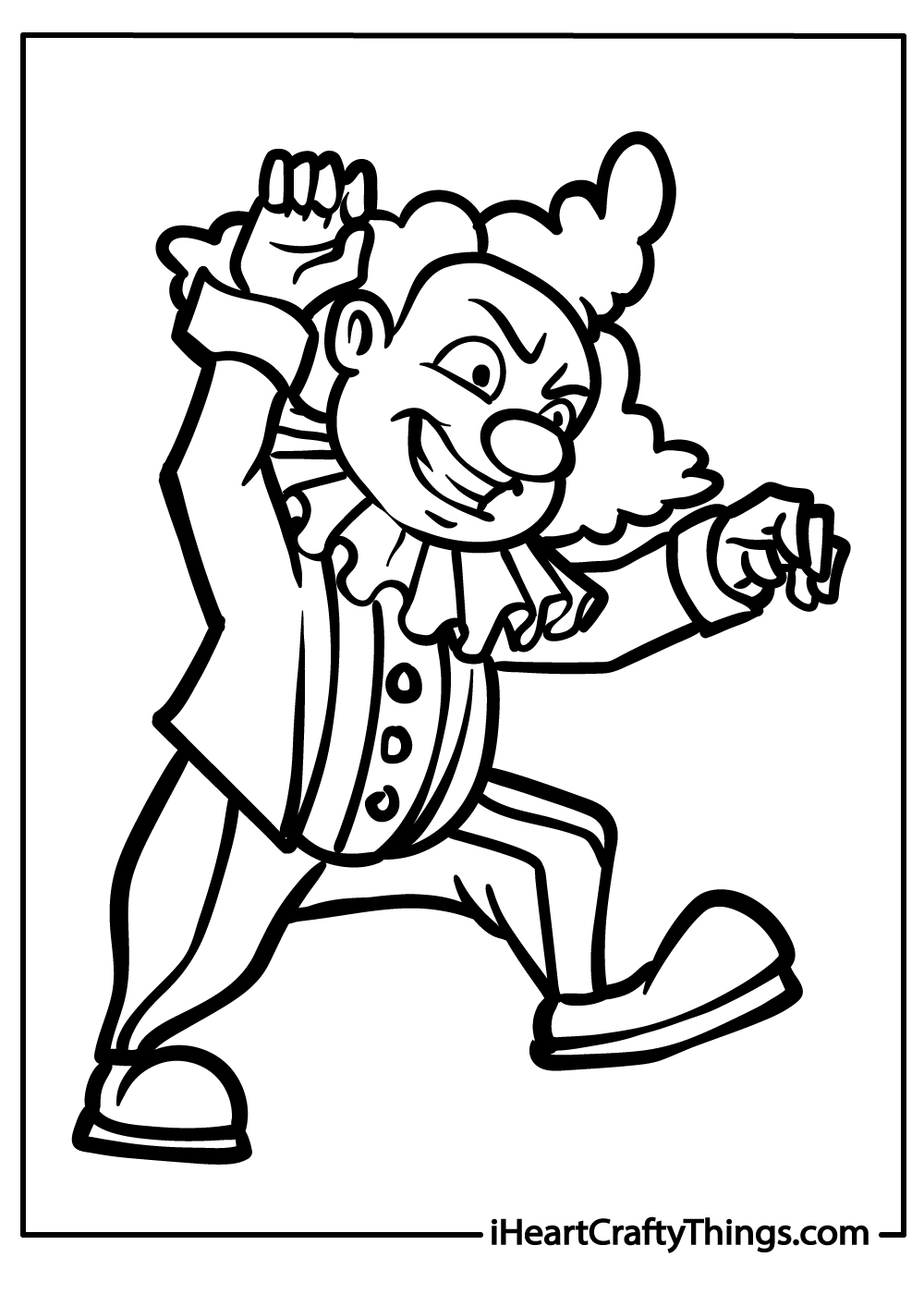 angry clown spooky coloring pages