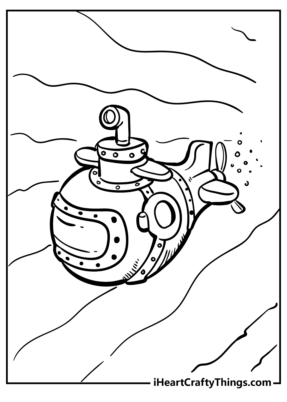 Submarine Coloring Book free printable 