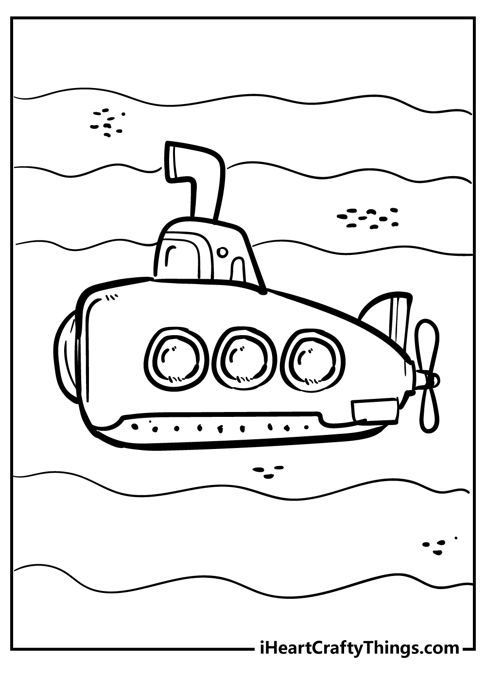 Submarine Coloring Original Sheet for children free download