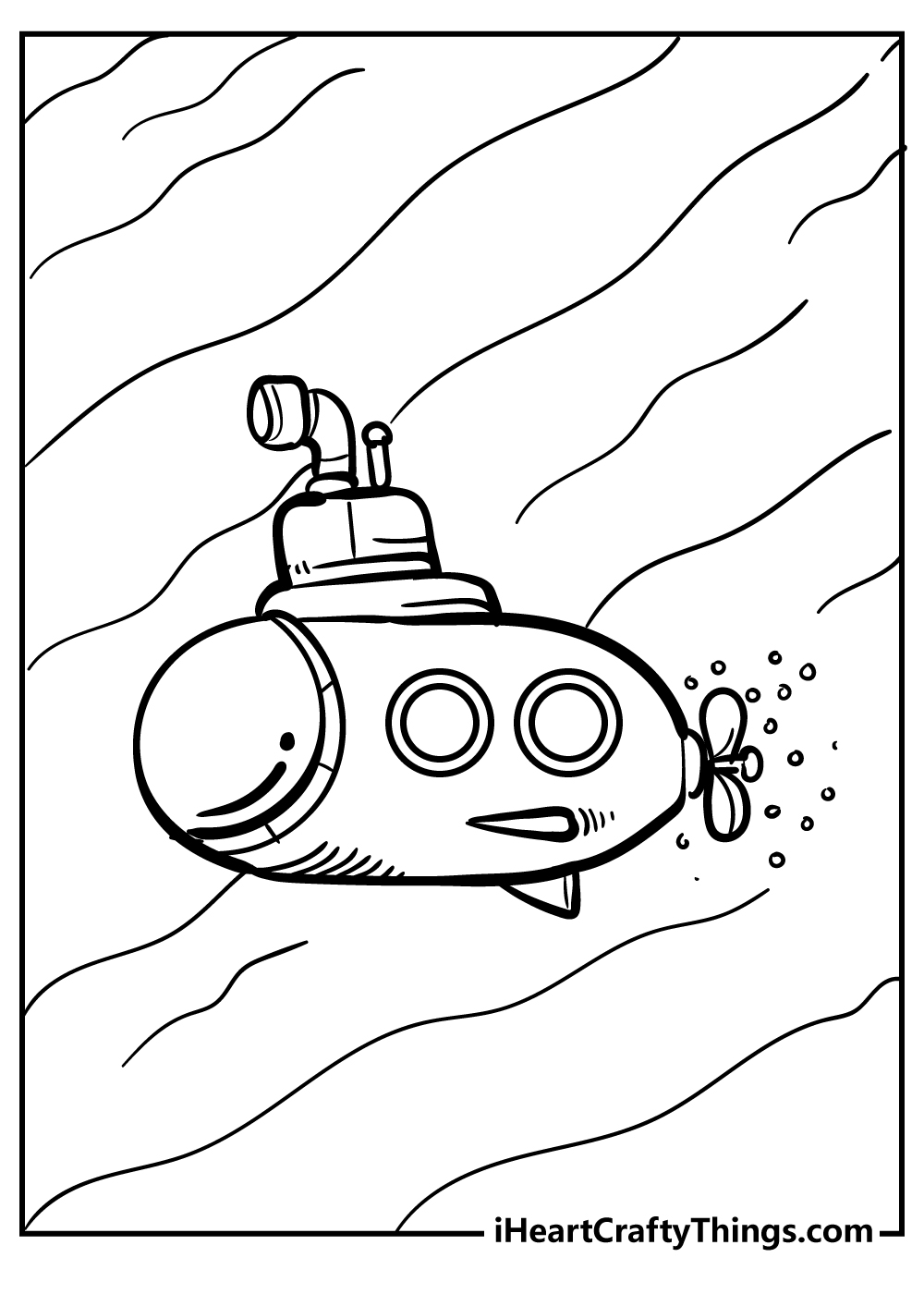 Submarine Easy Coloring Pages