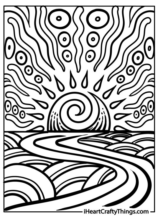 Sunset Coloring Pages (100% Free Printables)