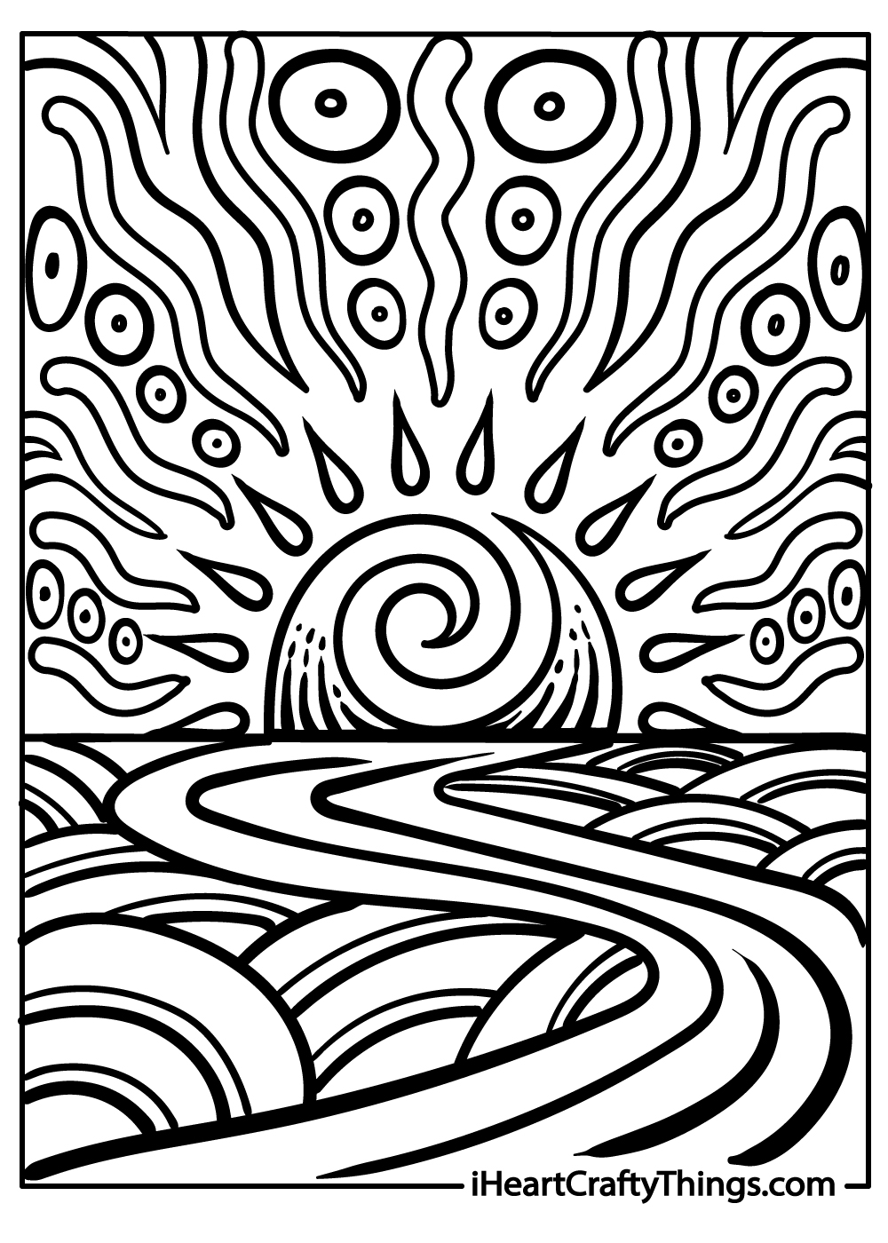 new sunset coloring printable