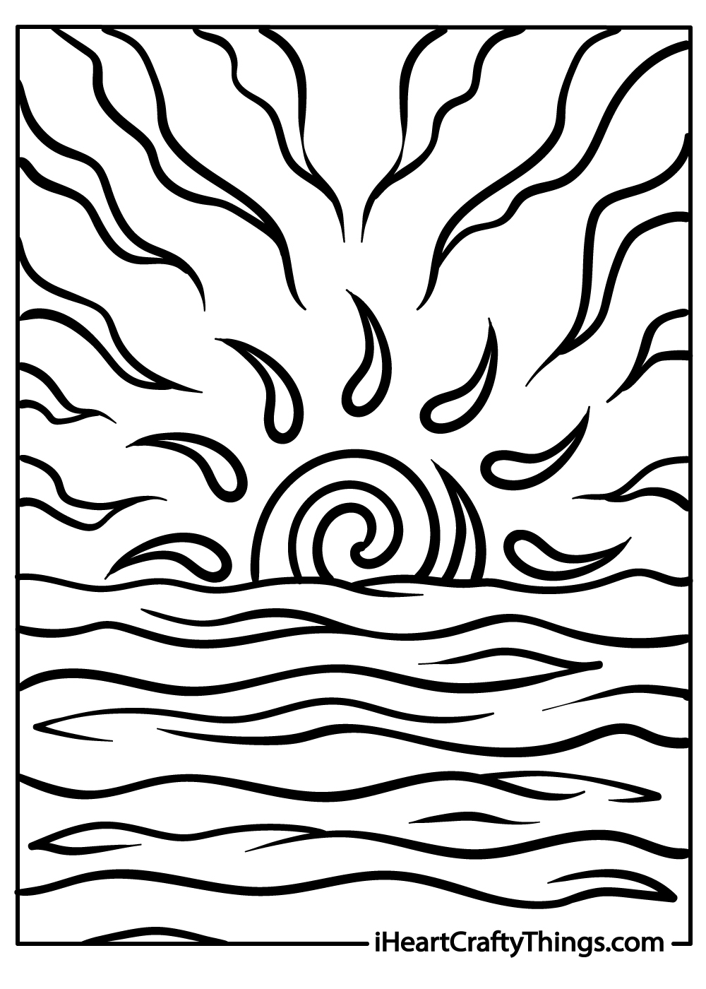sunset coloring pages for kids
