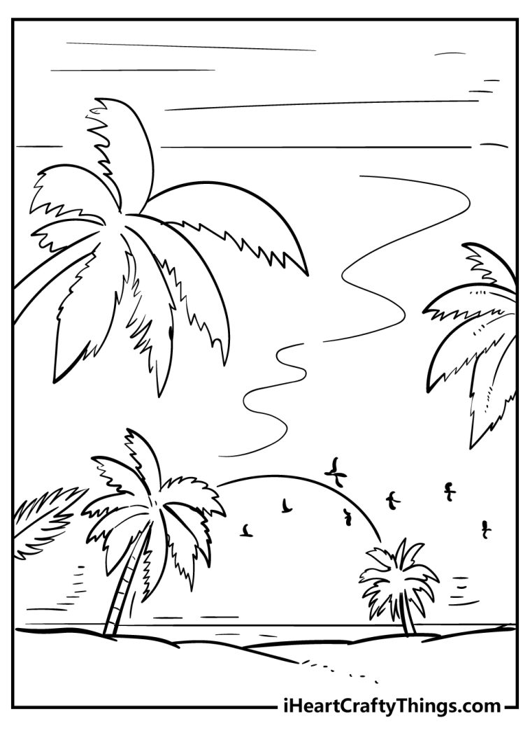 Sunset Coloring Pages (100% Free Printables)