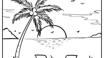 Sunset Coloring Pages free printable