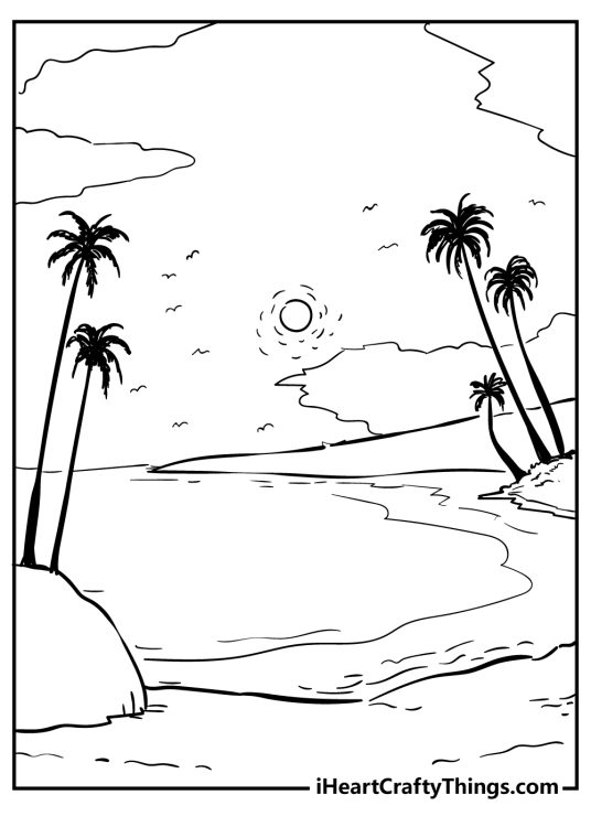 Sunset Coloring Pages (100% Free Printables)