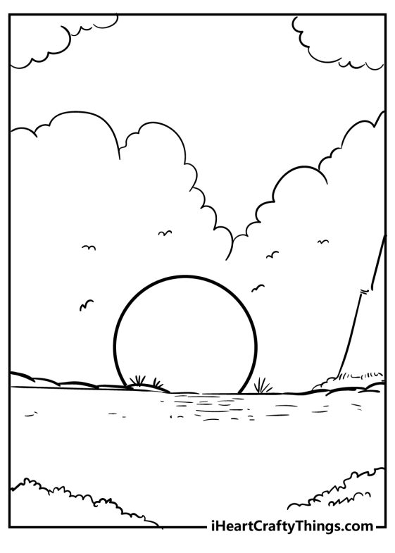 Sunset Coloring Pages (100% Free Printables)