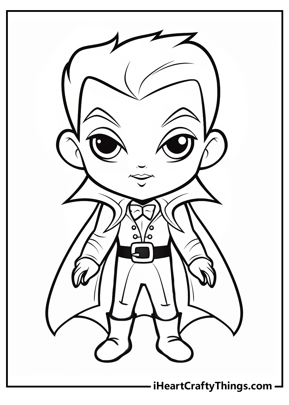 black-and-white vampire coloring sheet