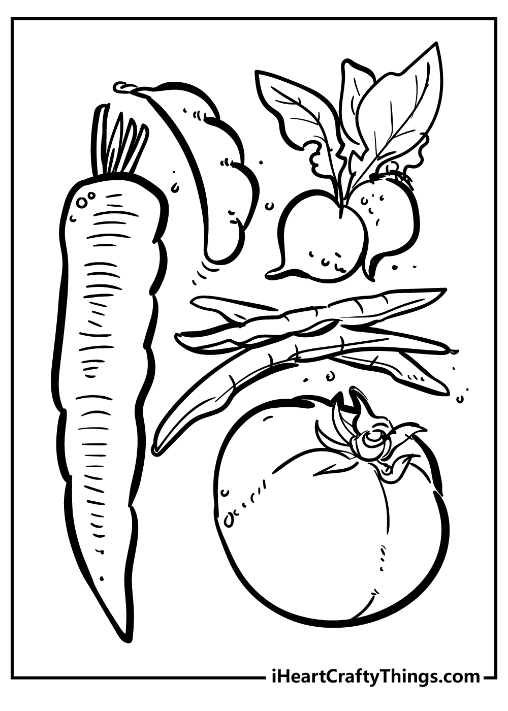 Vegetables Easy Coloring Pages