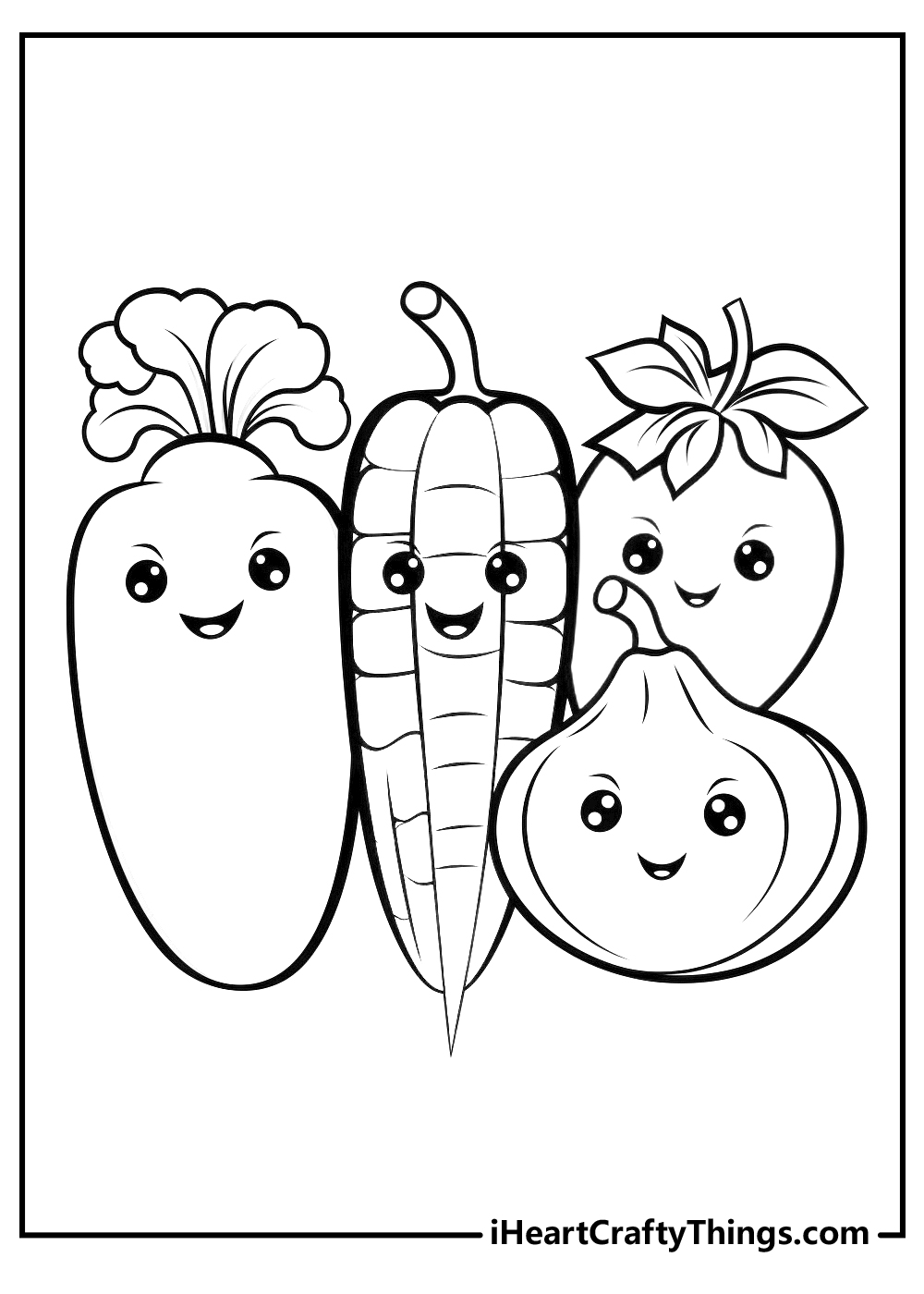 original vegetables coloring sheet
