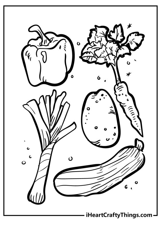 Vegetables Coloring Pages (100% Free Printables)