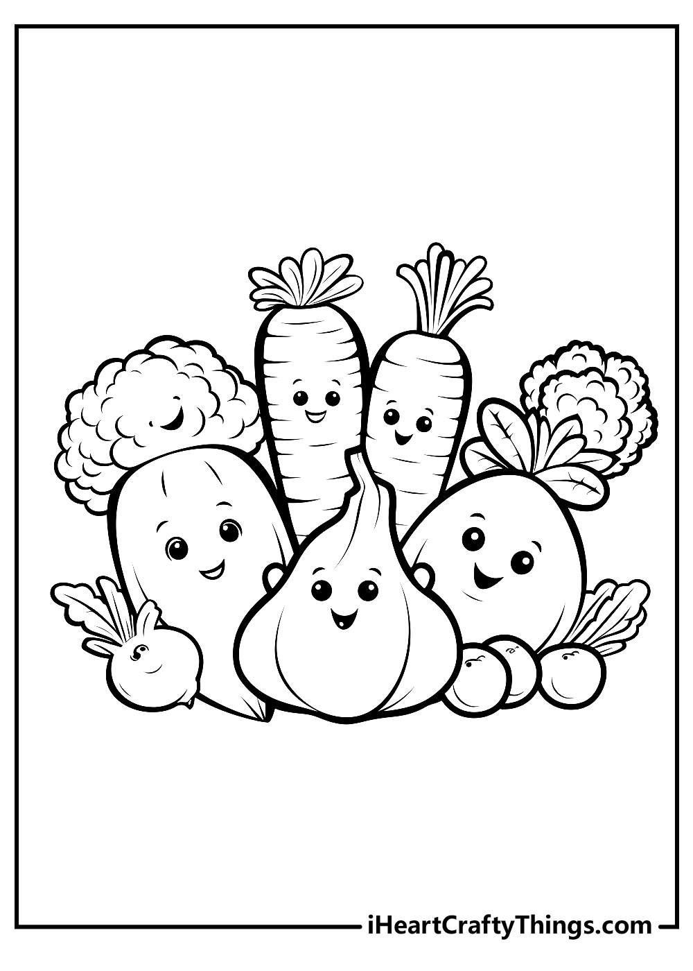 vegetables coloring sheet for kids