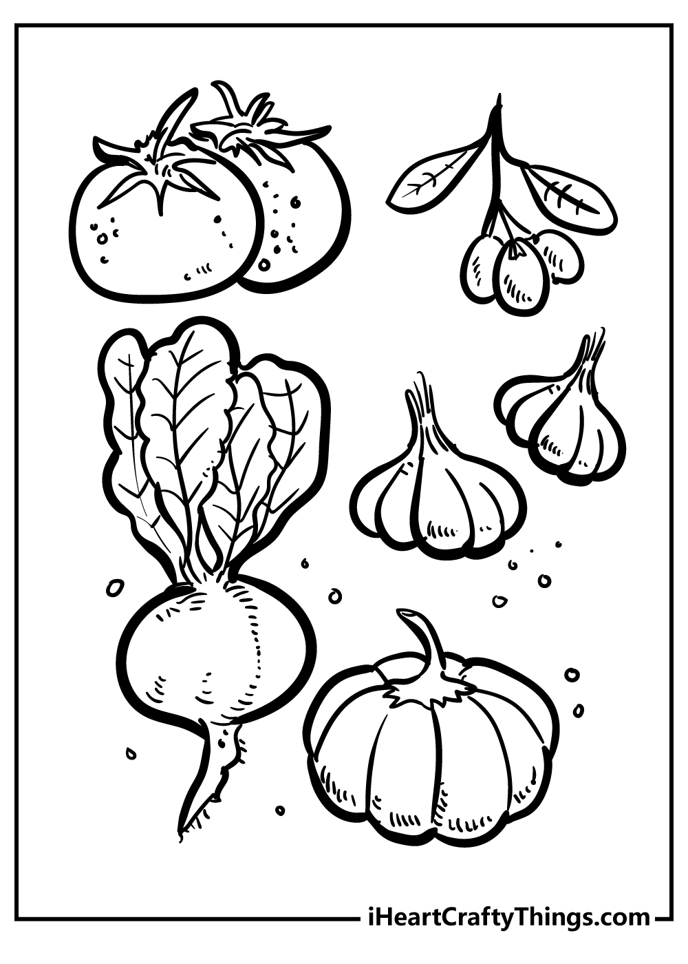 Vegetables Coloring Book free printable