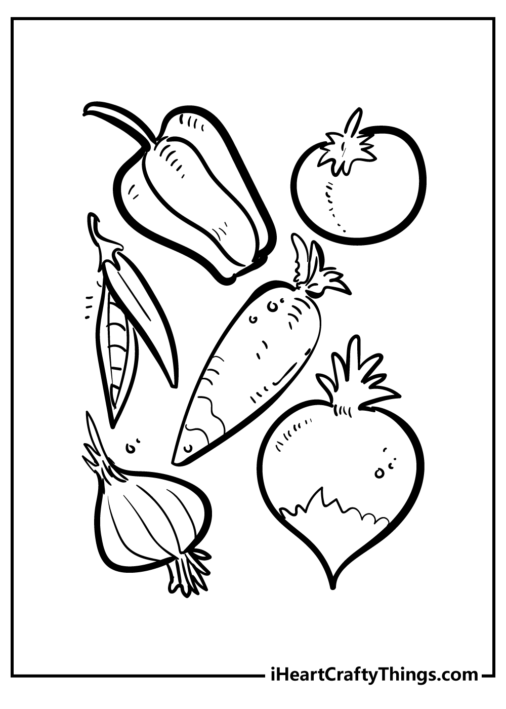 vegetables drawing for colouring