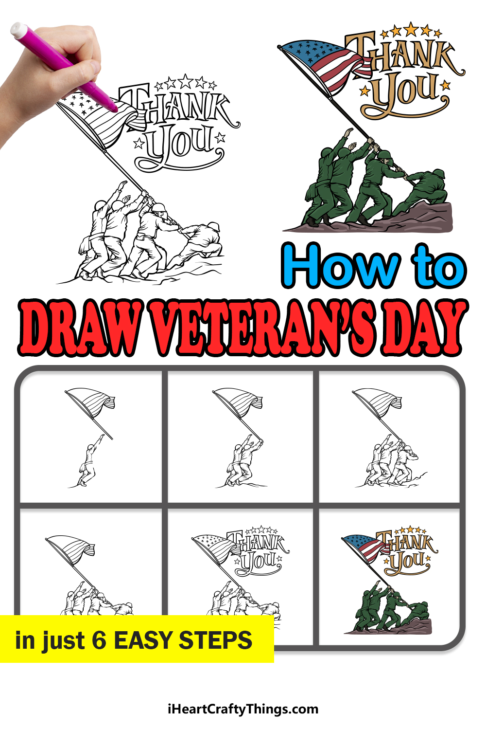how to draw Veteran’s Day in 6 easy steps