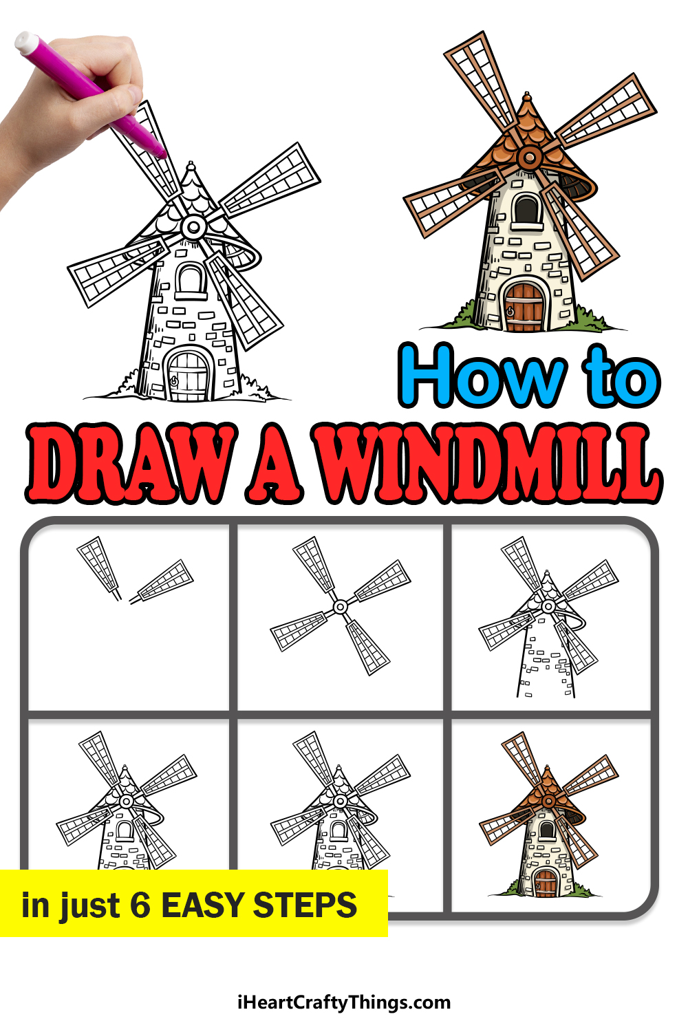 easy windmill drawing