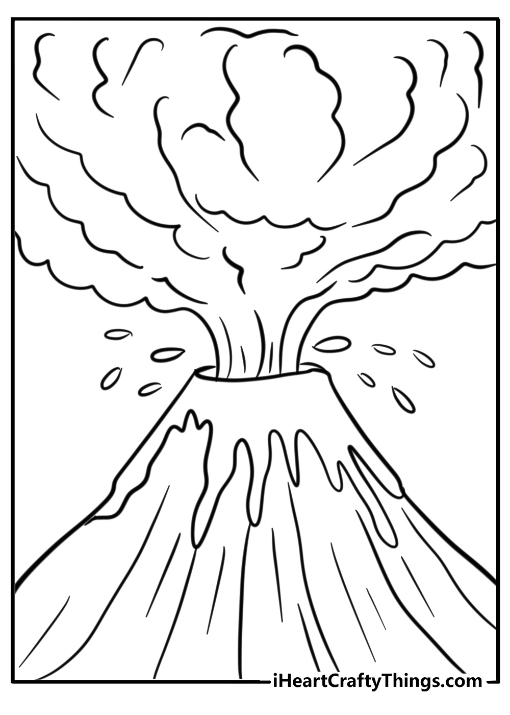 Easy printable of a huge volcano