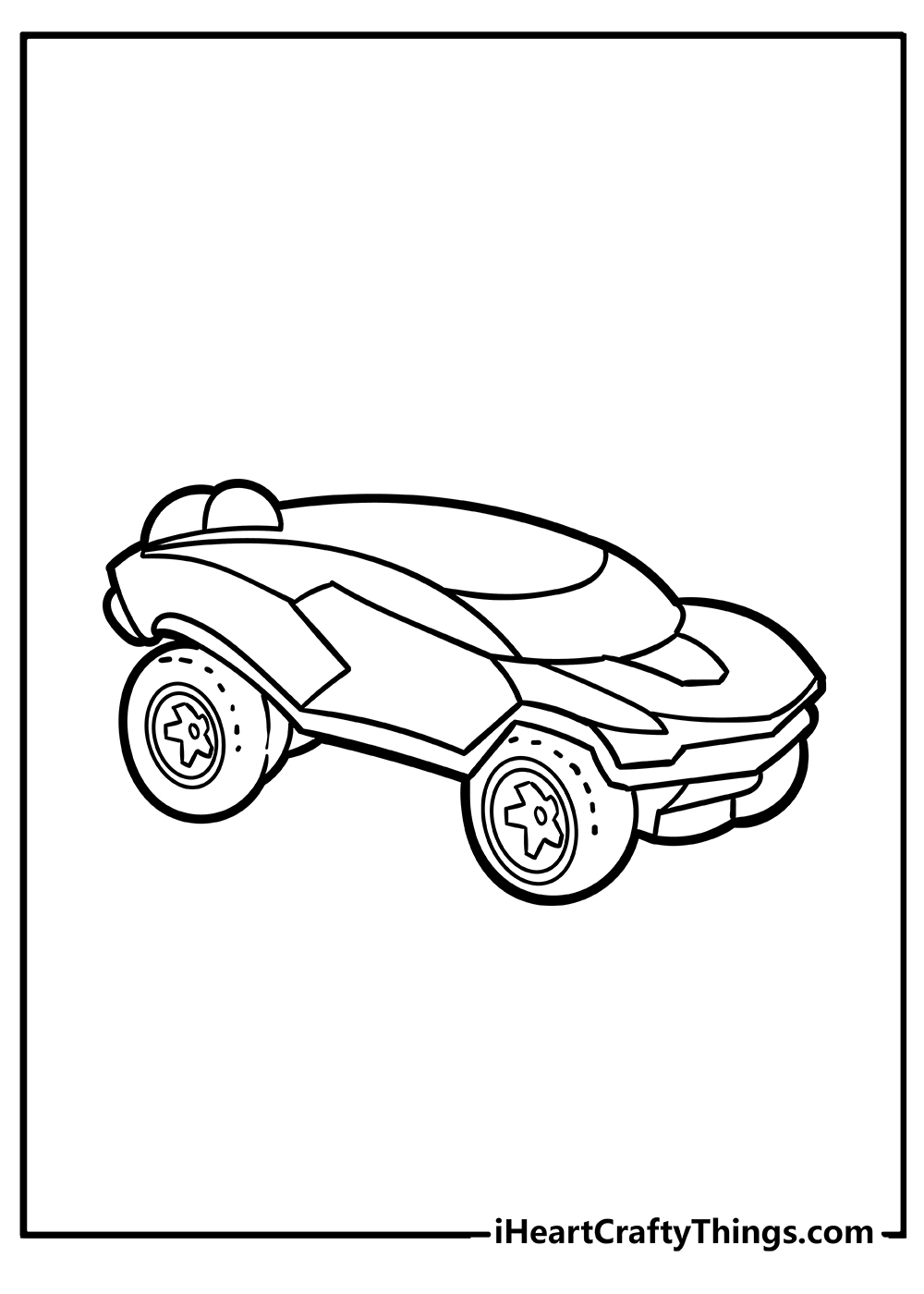 Detailed Hot Wheels drawing to print and color featuring unique space vehicle