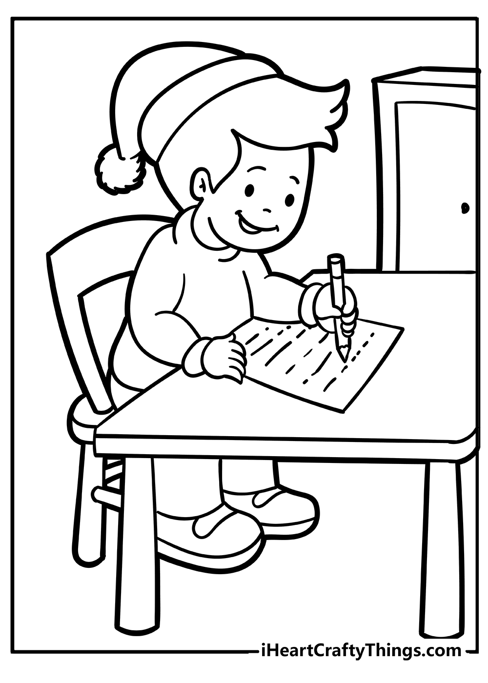 doing homework coloring page