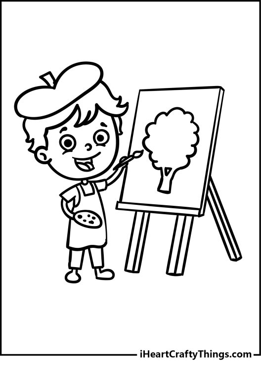 Painting Coloring Pages (100% Free Printables)