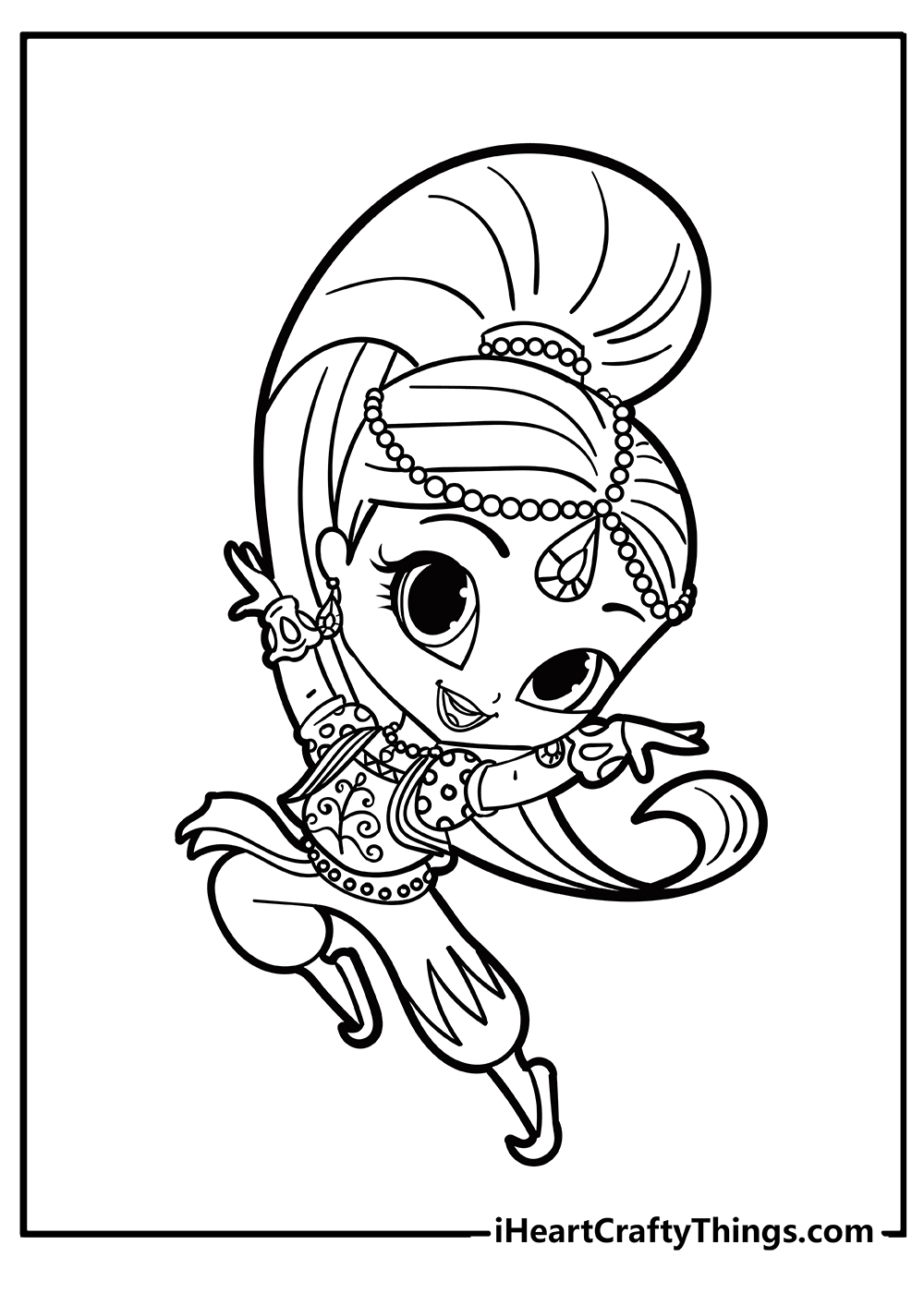 shimmer coloring page in pdf shimmer and shine