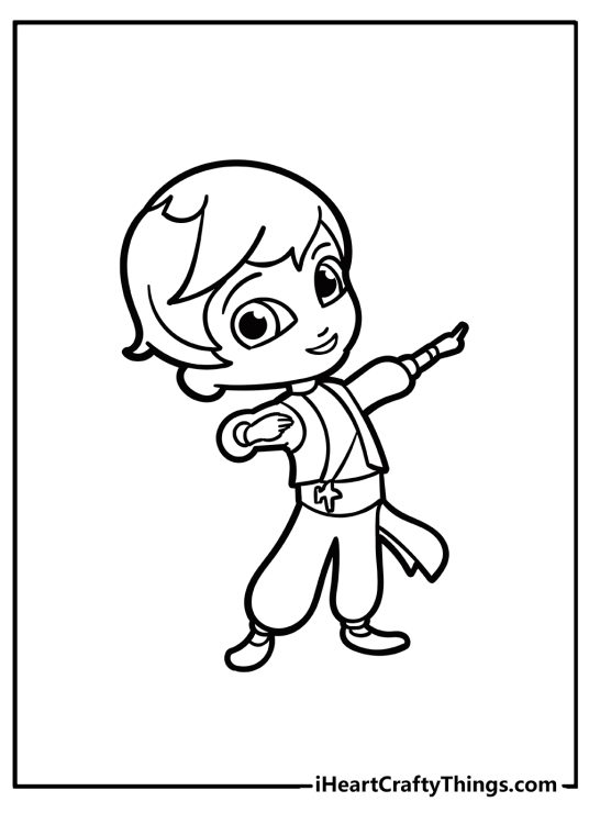 Shimmer and Shine printable picture featuring kind-hearted character Zac with empty background