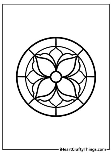 Stained Glass Coloring Pages free printable