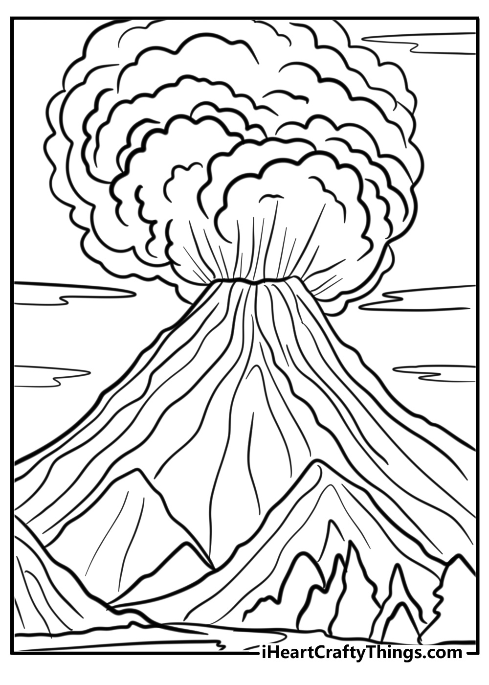 Volcano coloring pages free pdf printable