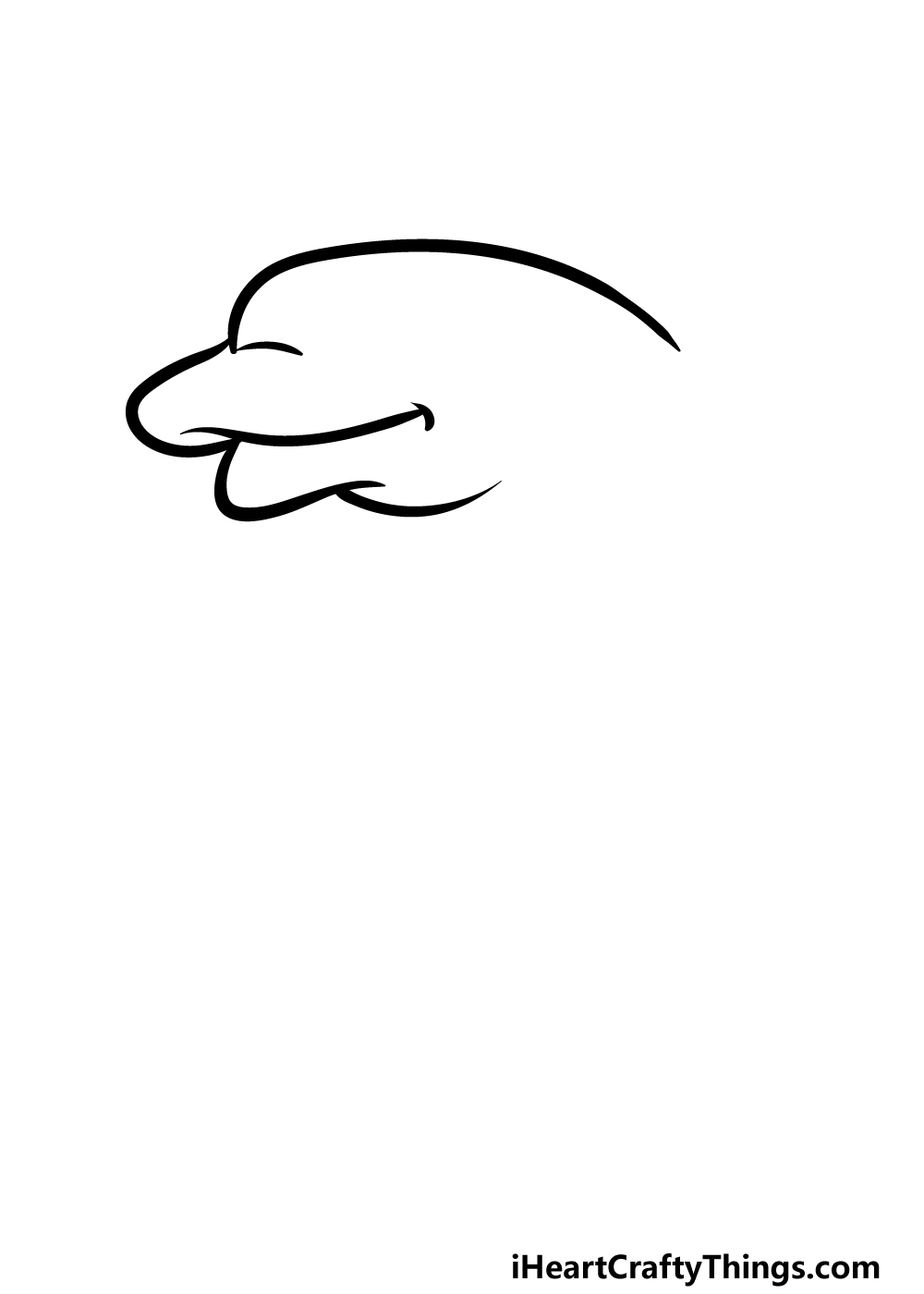how to draw a cartoon dolphin step 1