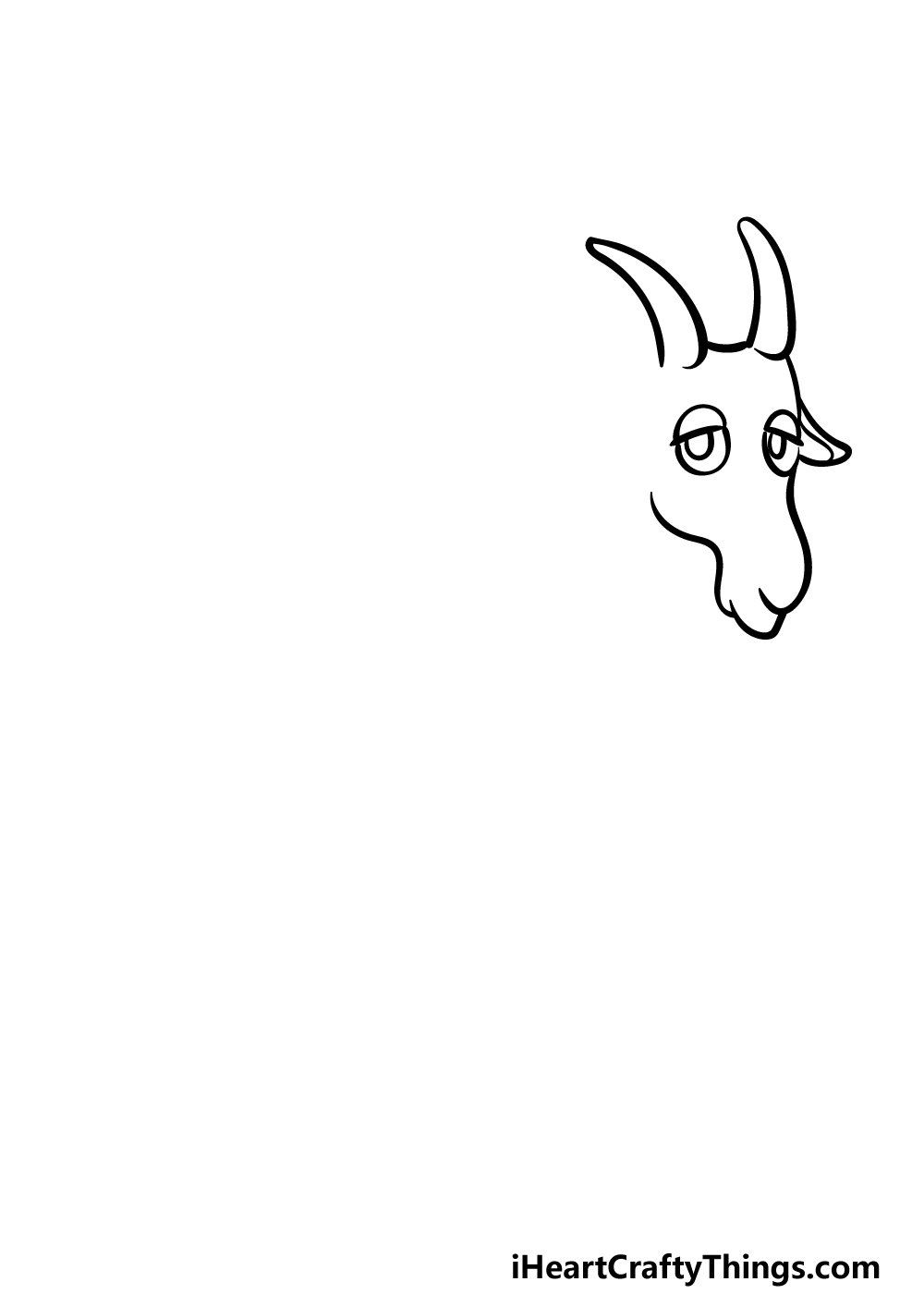 how to draw a cartoon goat step 1