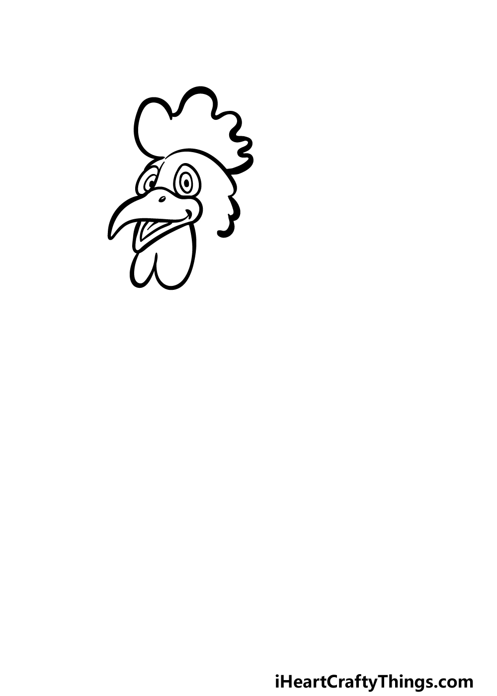 how to draw a cartoon chicken step 1