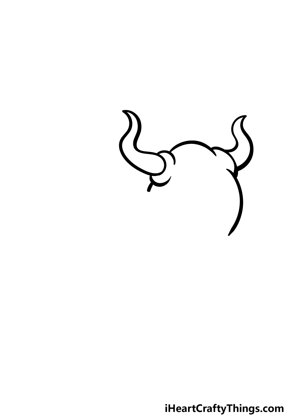 how to draw a cartoon bull step 1