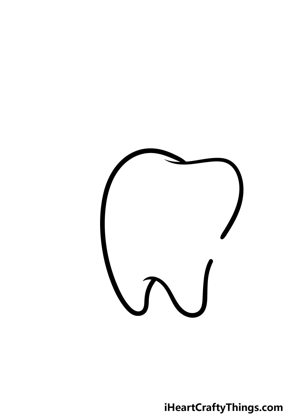 how to draw a cartoon tooth step 1