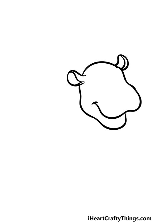 Cartoon Hippo Drawing - How To Draw A Cartoon Hippo Step By Step