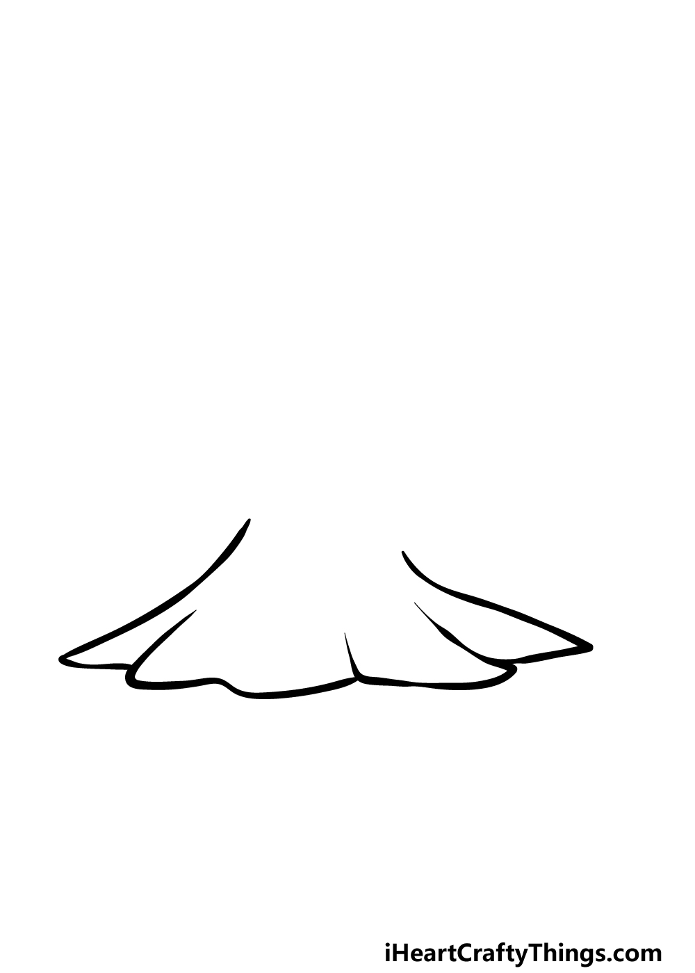 how to draw a cartoon volcano step 1