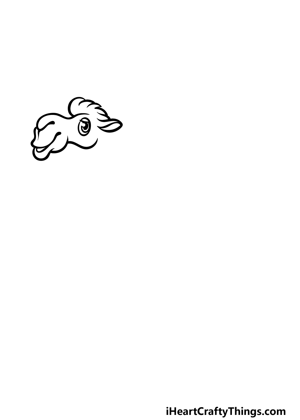 how to draw a cartoon camel step 1