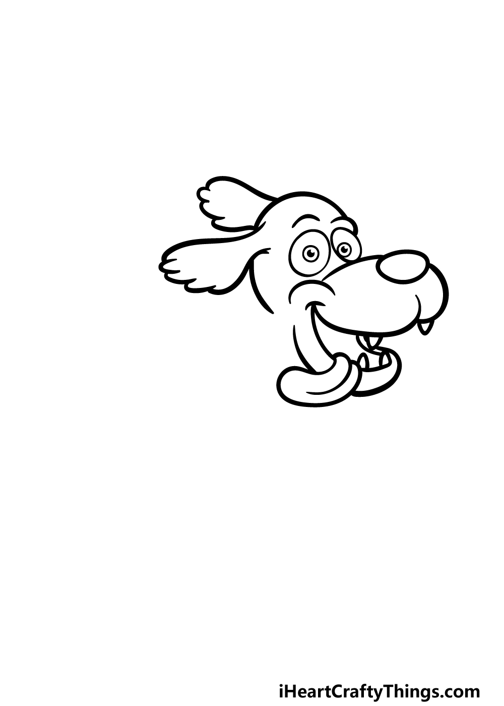 how to draw a cartoon dog step 1