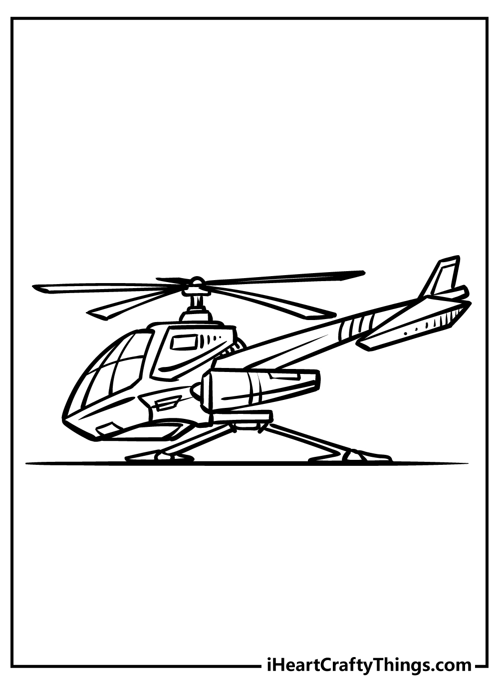 Helicopter Easy Coloring Pages