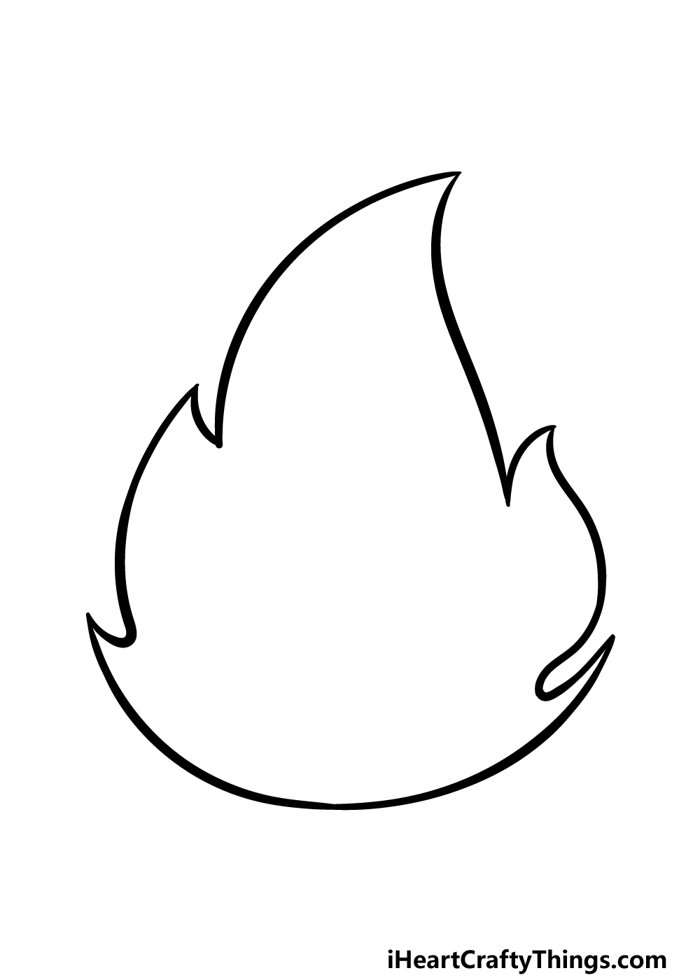 how to draw a cartoon flame step 2
