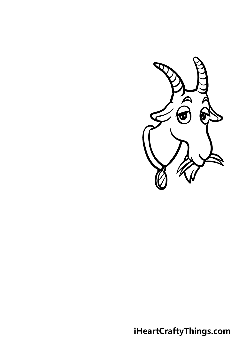how to draw a cartoon goat step 2