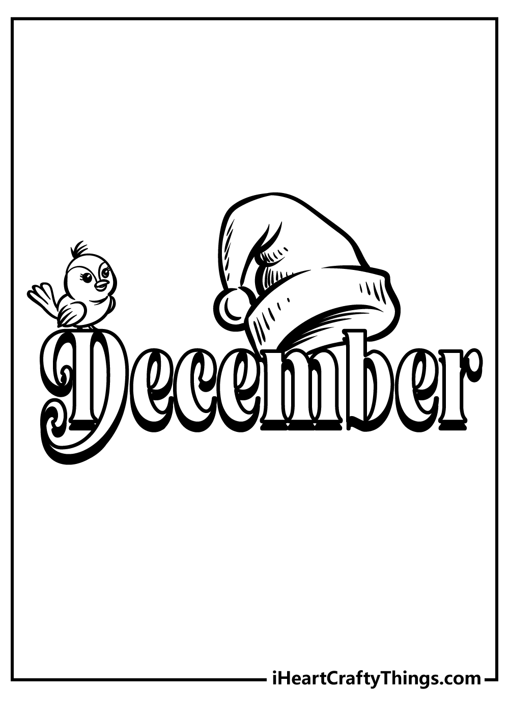 December Coloring Pages: 4 Free Printable Coloring Sheets - Cute