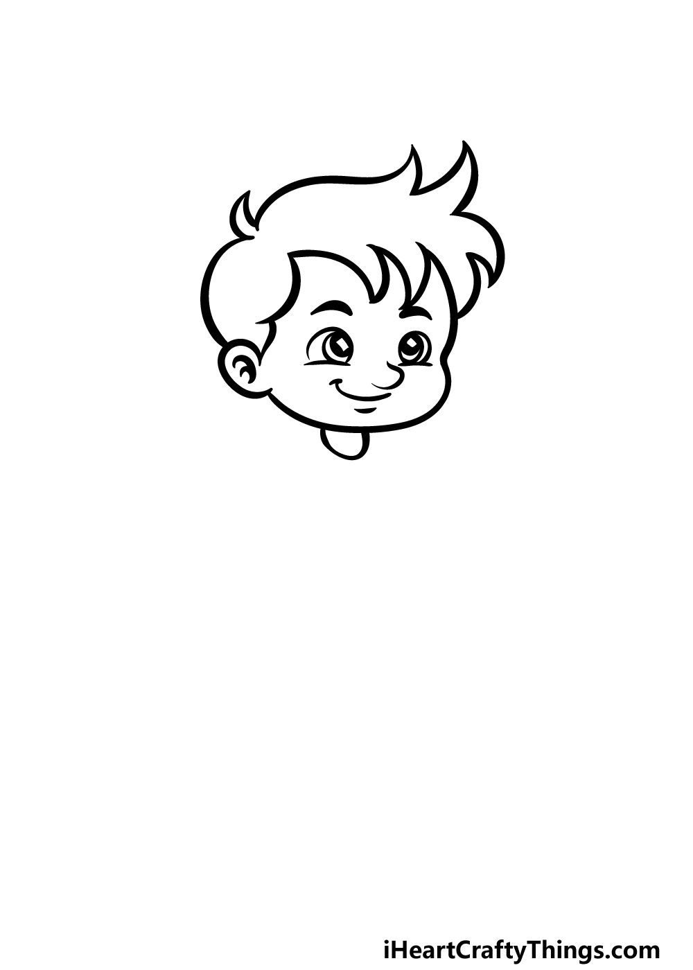 how to draw a cartoon boy step 2