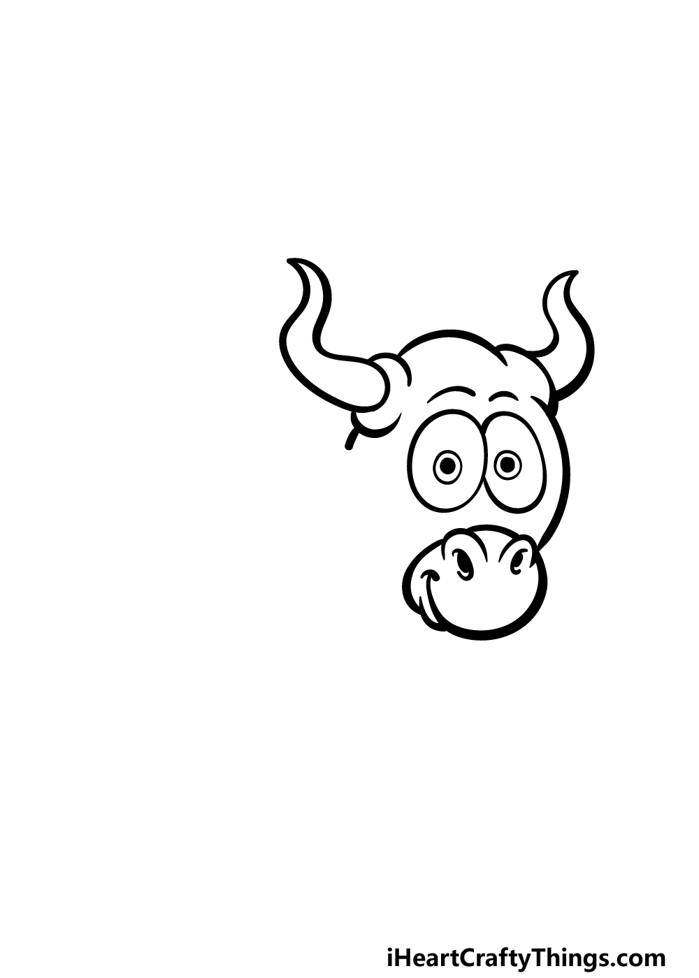 how to draw a cartoon bull step 2