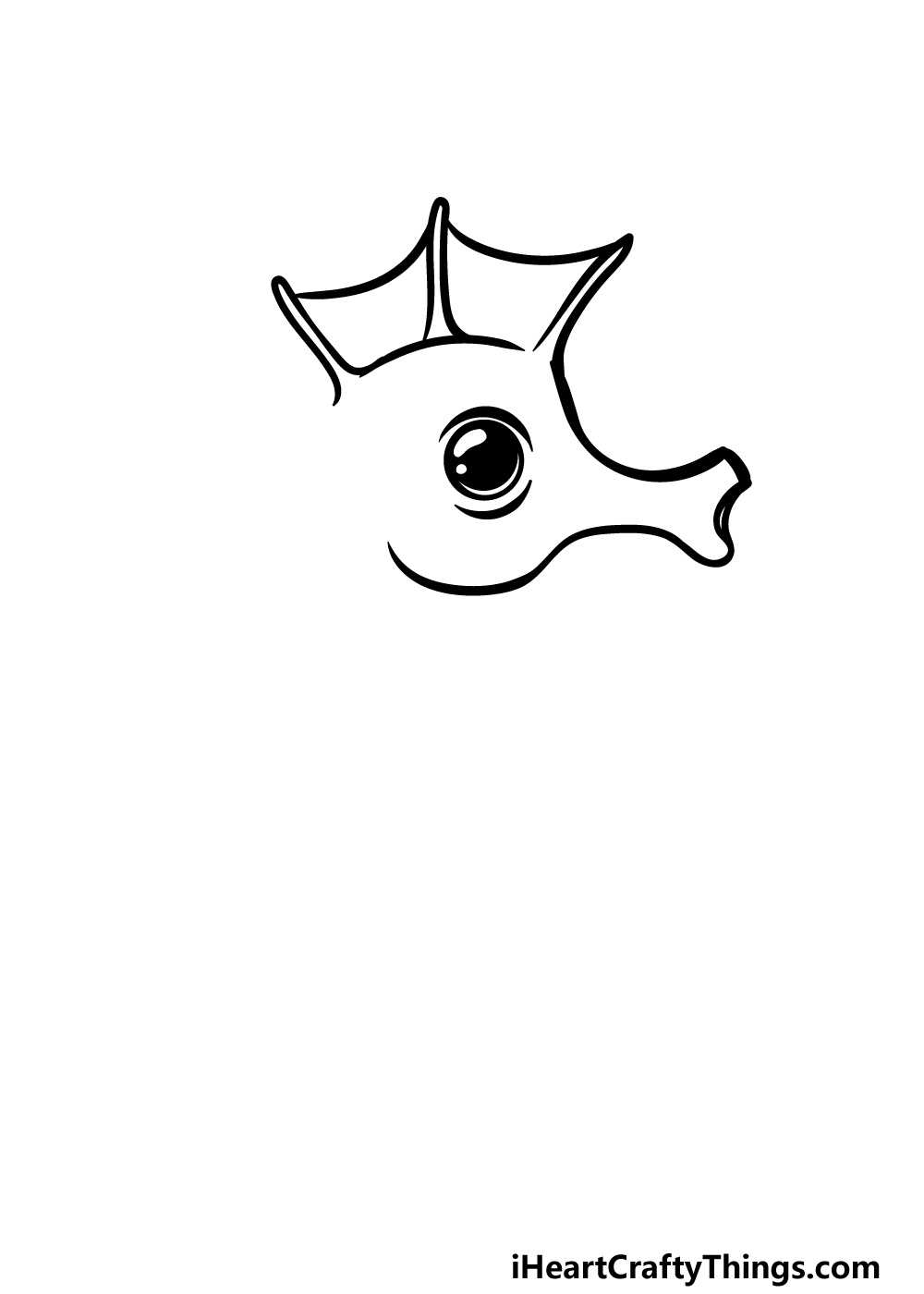 how to draw a cartoon seahorse step 2