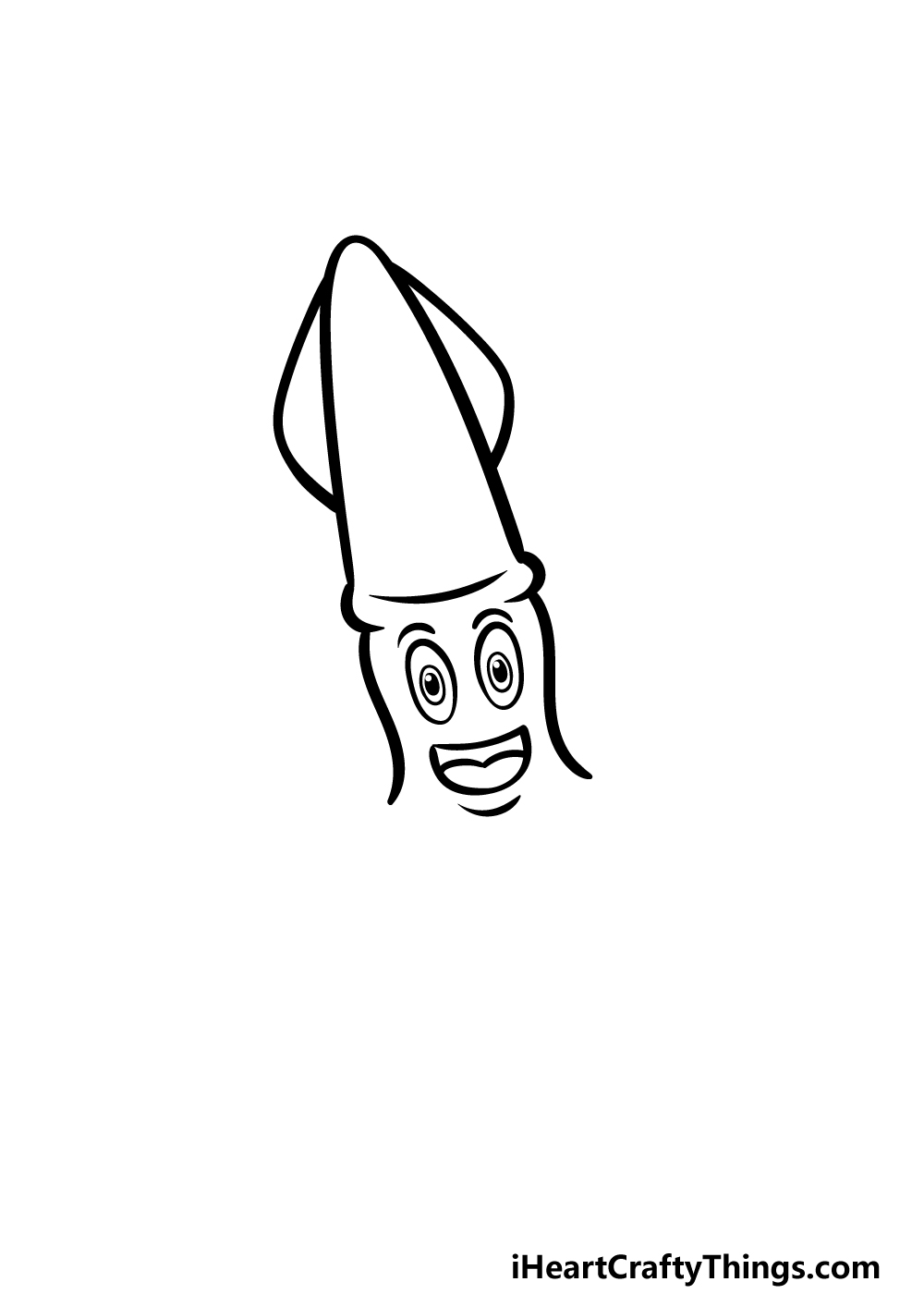 how to draw a cartoon squid step 2