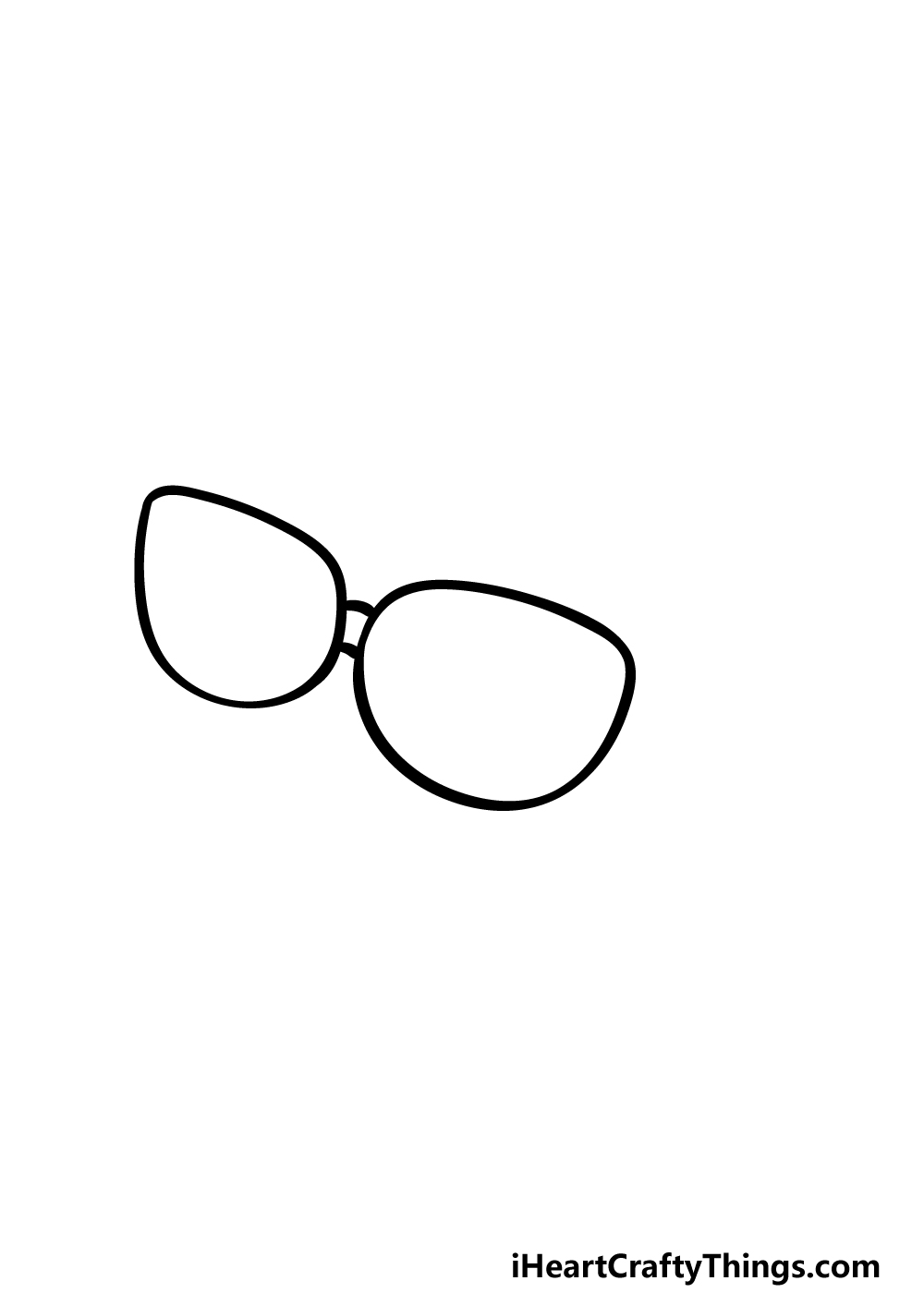 how to draw cartoon sunglasses step 2