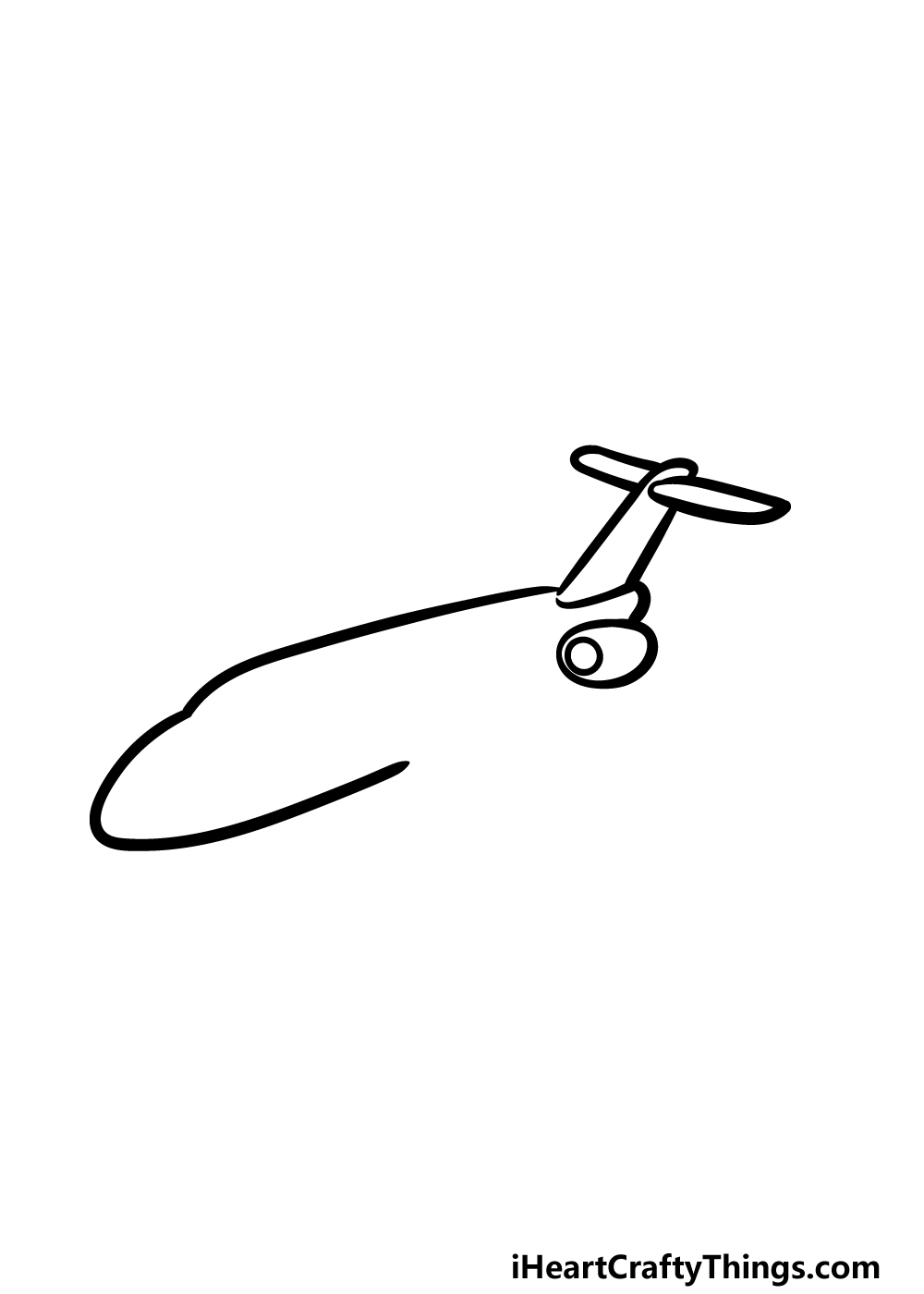 how to draw a cartoon airplane step 2